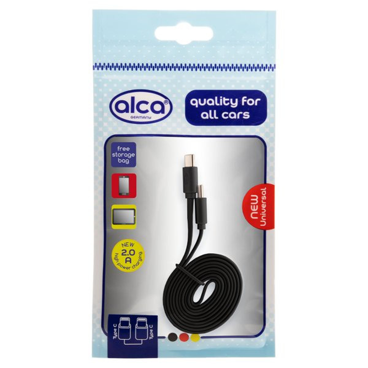 ALCA Cable C / Type-C USB 2.0 black, 100 cm 