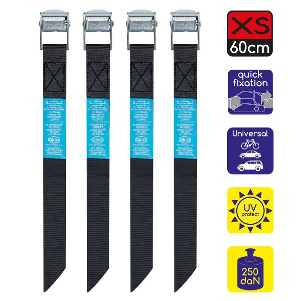 ALCA fastening straps 4x60cm, with quick release buckle 