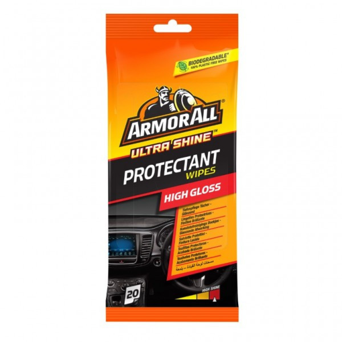 ARMORALL Dash gloss flow wipes, Wipes for plastic, vinyl with gloss, 20pcs ARMORALL Dash gloss flow wipes, Wipes for plastic, vinyl with gloss, 20pcs