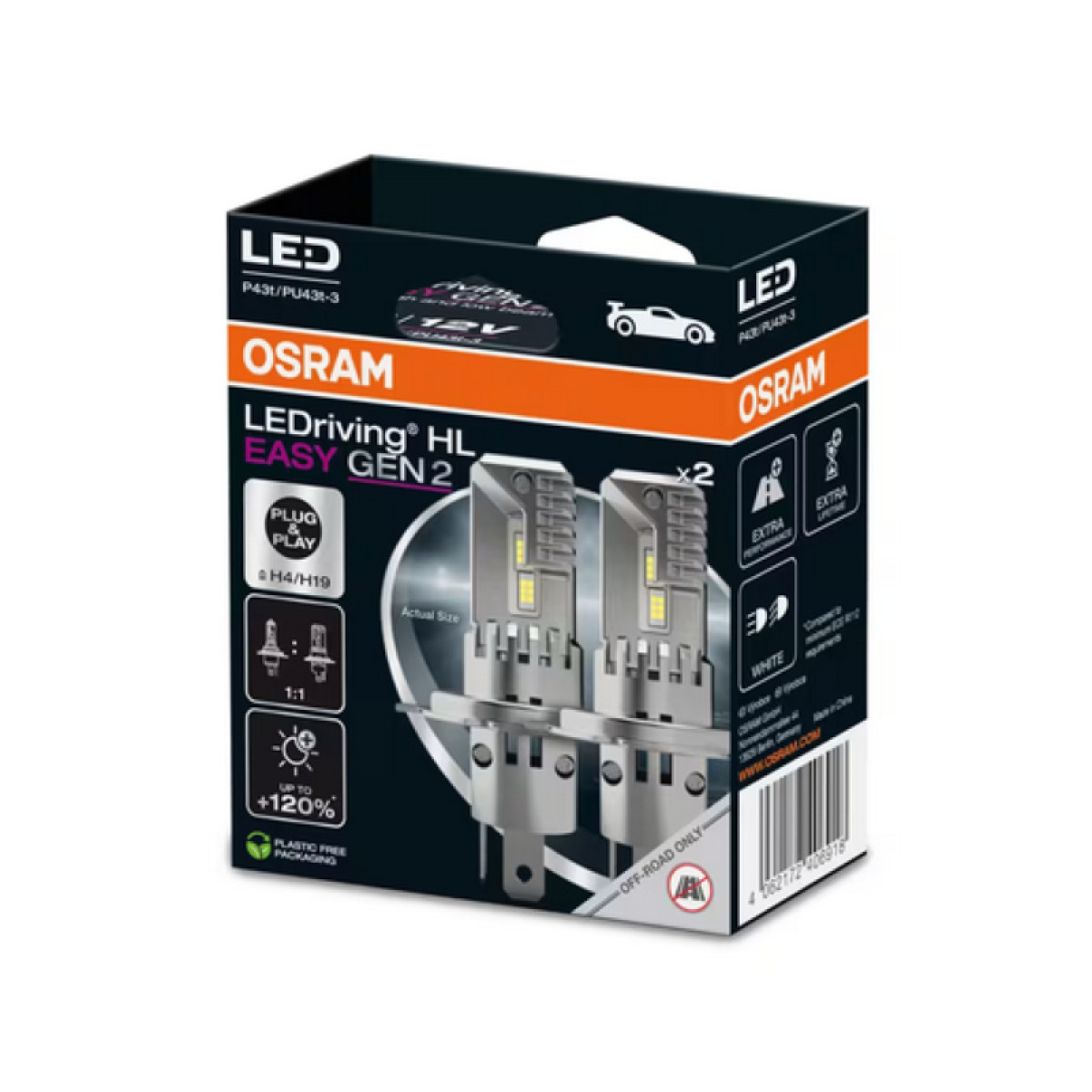 OSRAM Car bulbs LEDriving HL EASY GEN2 H4/H19, 2pcs