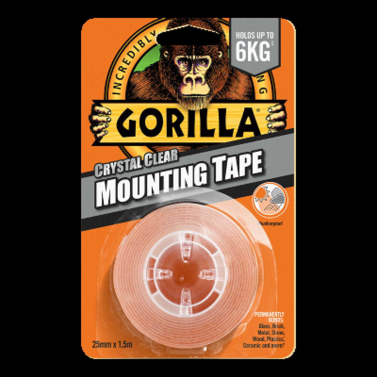 Gorilla Mounting Tape, Double-sided adhesive tape, 1.5mx25mm Gorilla Mounting Tape, Double-sided adhesive tape, 1.5mx25mm