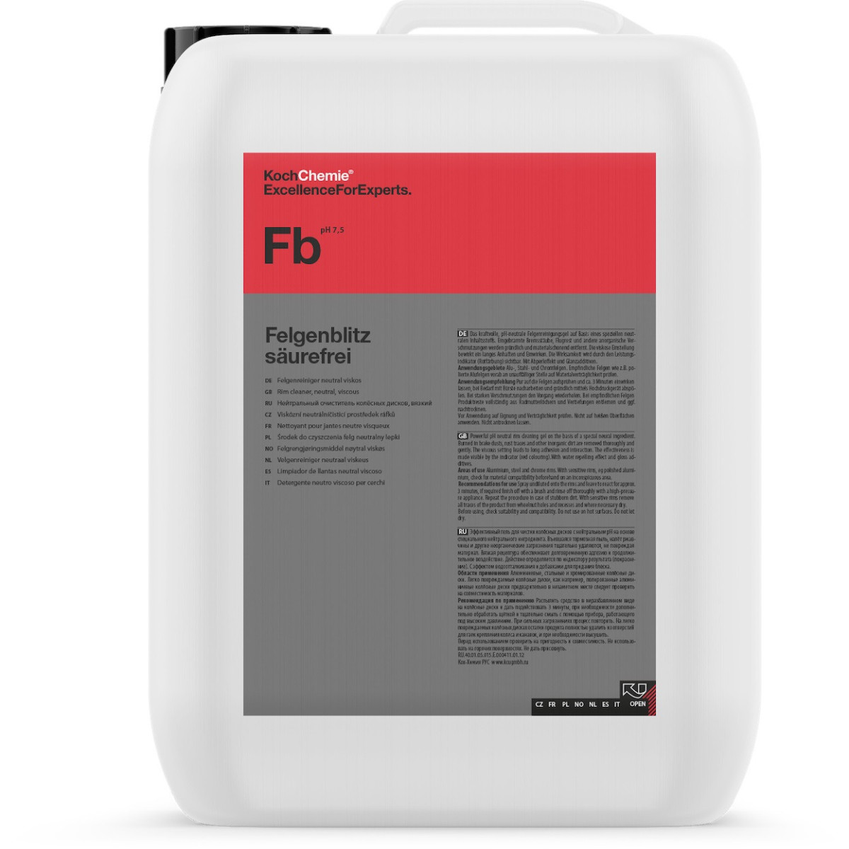 KOCH CHEMIE Neutral rim cleaning gel, neutral rim cleaning gel, 11 kg