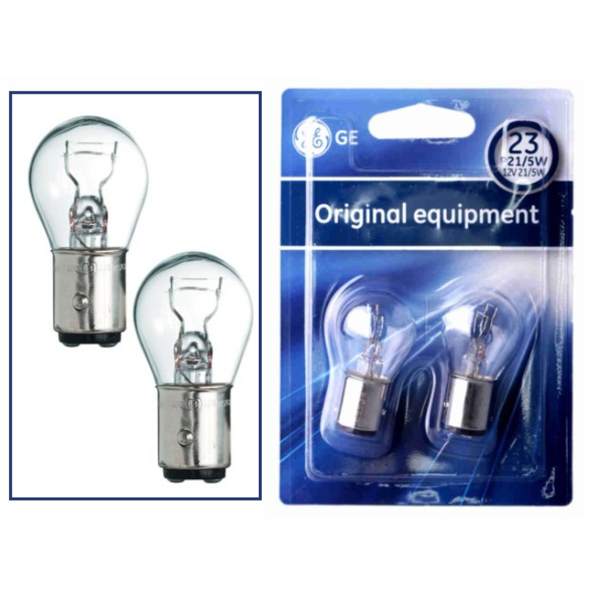 Bulb 12V 21/5W BAY15d P21/5W BL GE 1077 17130, 2 pcs