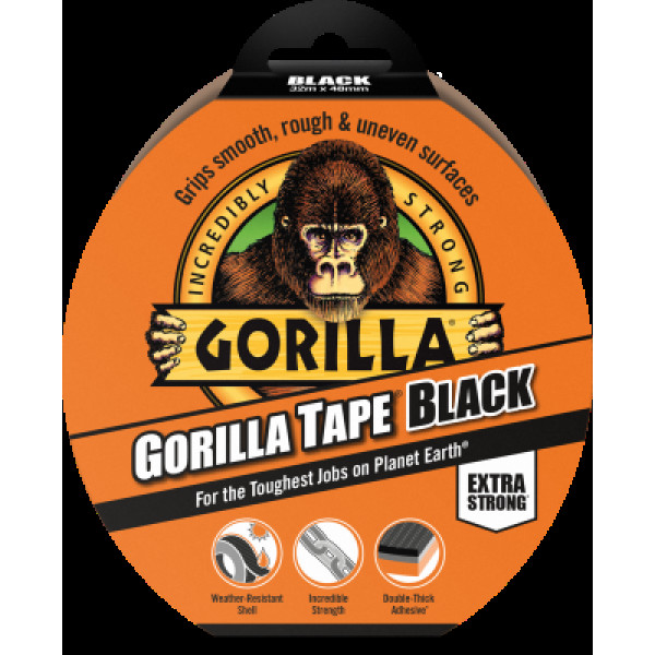 Gorilla Tape Black, adhesive tape, black, 32mx48mm