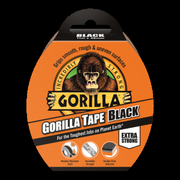 Gorilla Tape Black, adhesive tape, black, 11mx48mm