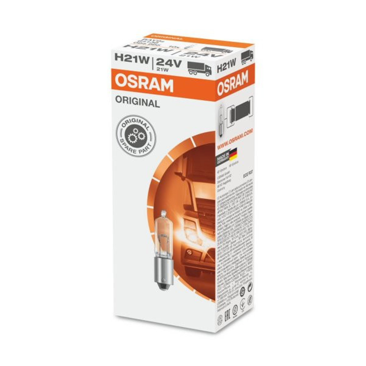 OSRAM Car bulb 21W 24V BAY9S, 1pc