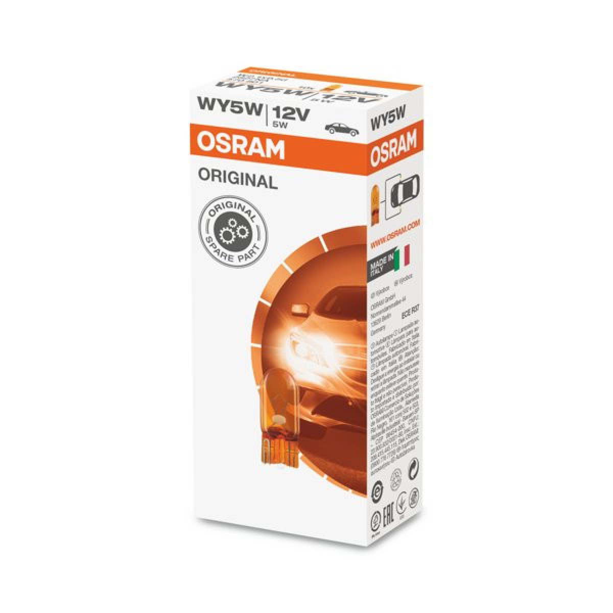 OSRAM Car bulb yellow 5W 12V W2.1x9.5D, 1pc