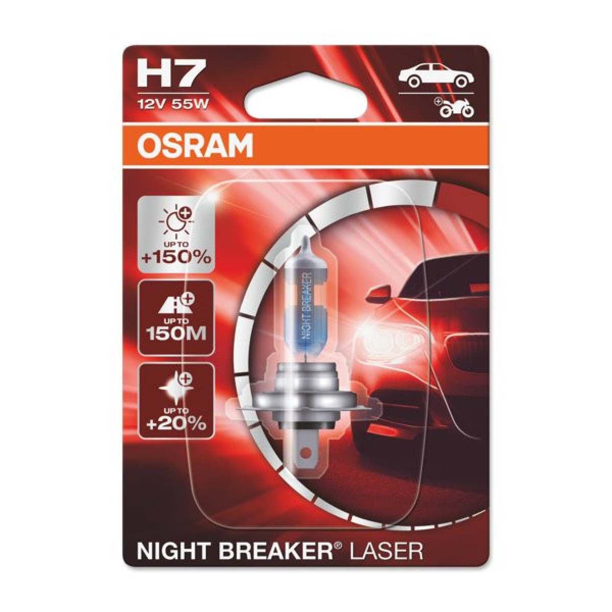 OSRAM Car bulb NIGHT BREAKER LASER +150% H7 55W 12V PX26D, 1 pc