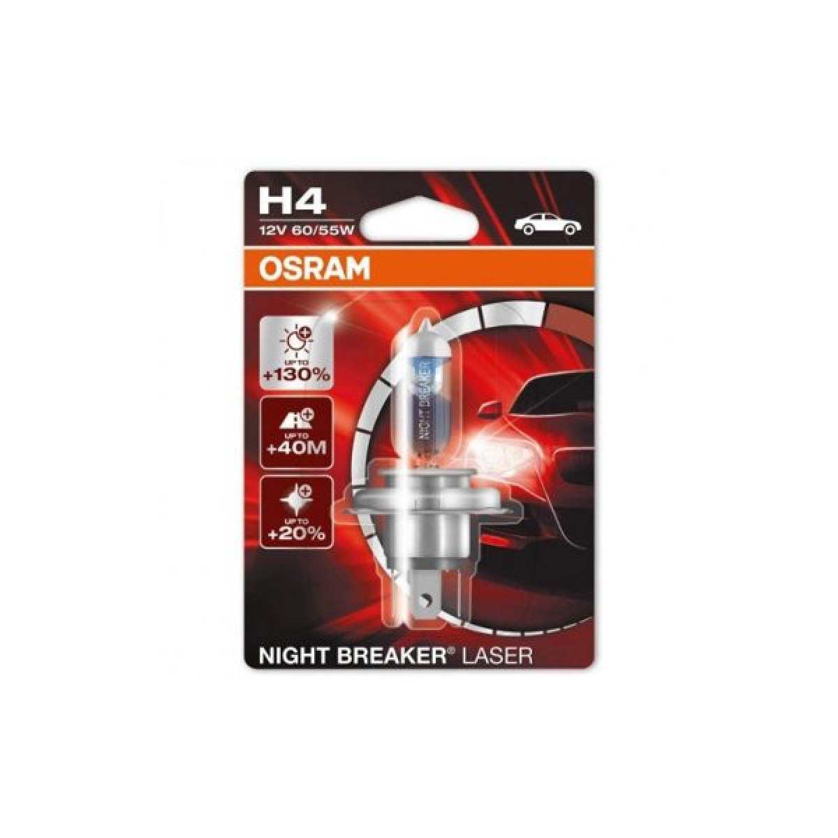 OSRAM Car bulb NIGHT BREAKER LASER H4 60/55W 12V P43T, 1 pc.