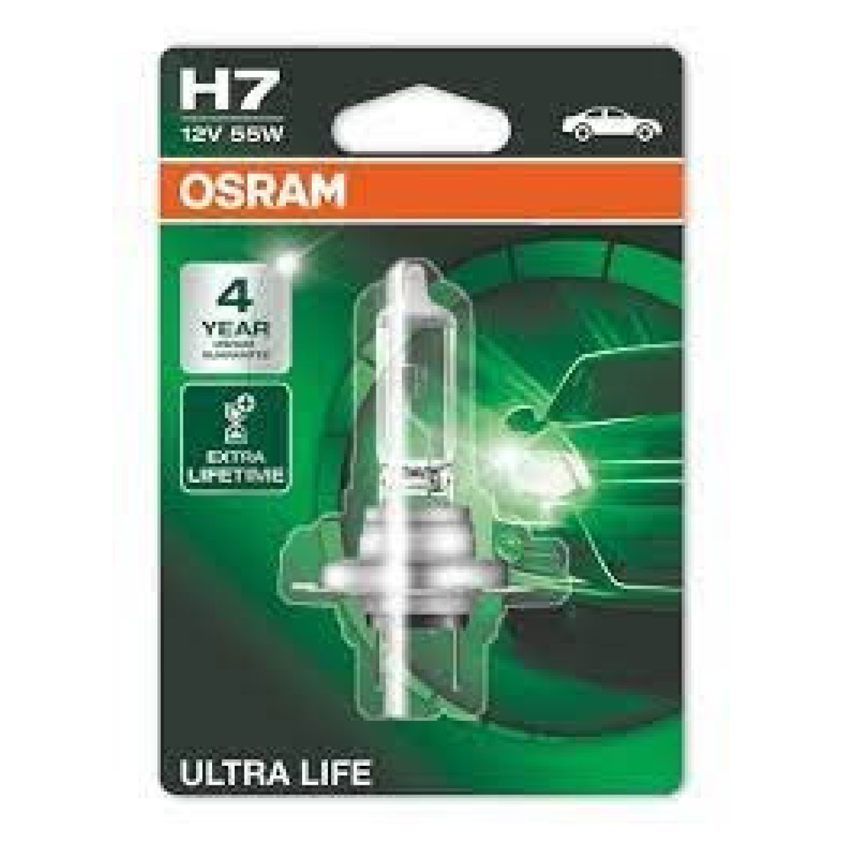 OSRAM Car bulb, ULTRA LIFE H7 55W 12V PX26D, 1pc