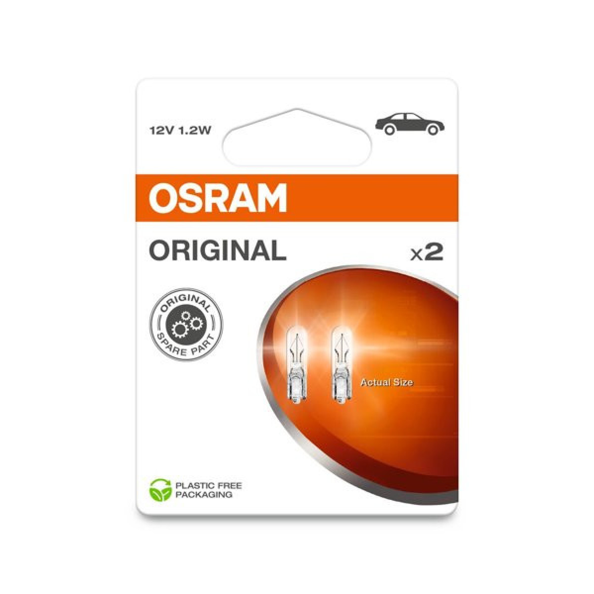 OSRAM Car bulbs 1.2W 12V W2x4.6D, 2pcs