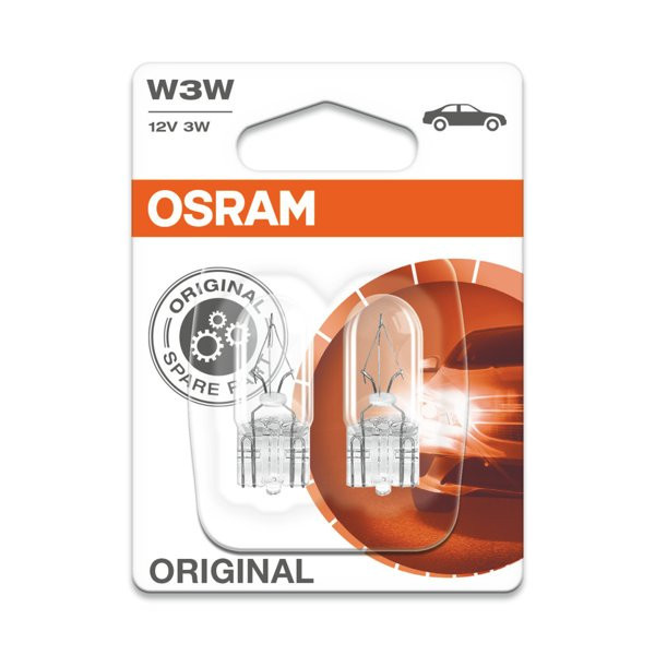 OSRAM W2.1x9.5D, Car bulbs, 3W 12V, 2pcs