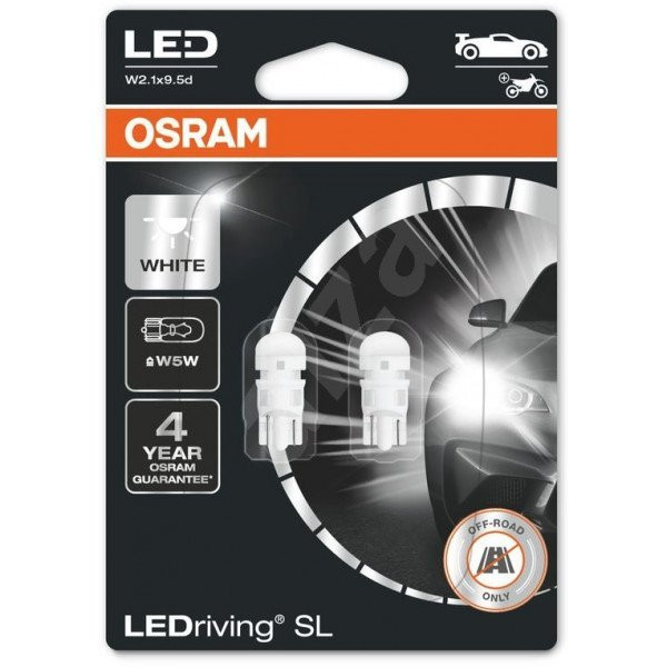 OSRAM Car bulbs LED Retrofit 1W 12V W2.1x9.5D, 2pcs