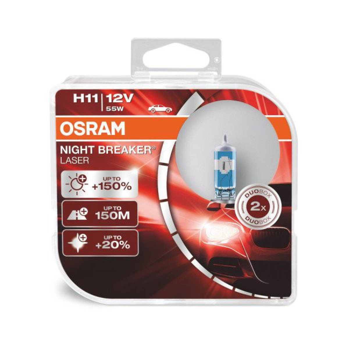 OSRAM Car bulbs NIGHT BREAKER LASER +150% H11 55W 12V PGJ19-2, 2pcs