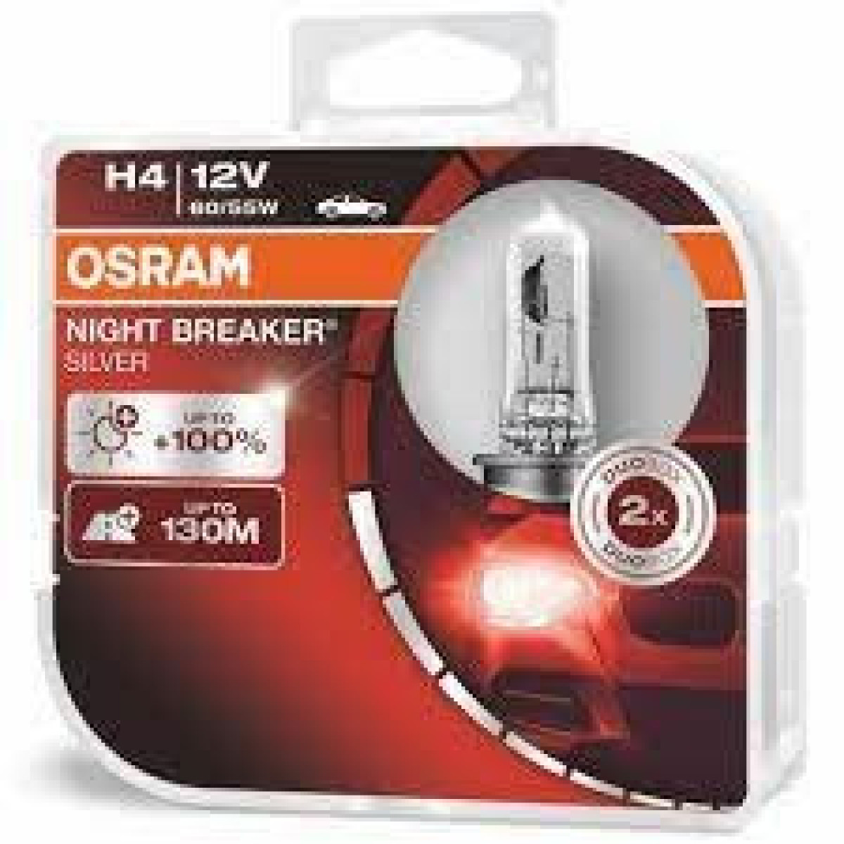 OSRAM Car bulbs NIGHT BREAKER SILVER +100% H4 60/55W 12V P43T, 2pcs