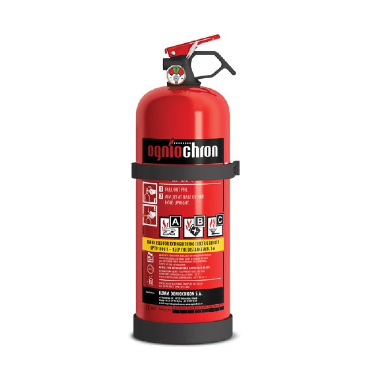 OGNIOCHRON Powder extinguisher with pressure gauge ABC 2 kg OGNIOCHRON Powder extinguisher with pressure gauge ABC 2 kg