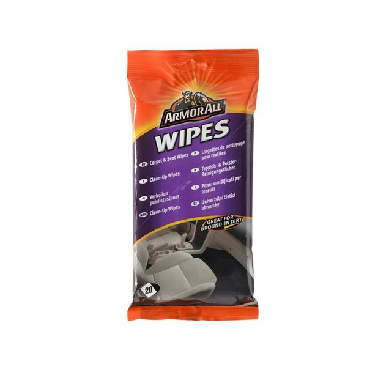 ARMORALL CRPT & Seat flow wipes, Upholstery cleaning wipes, 20pcs
