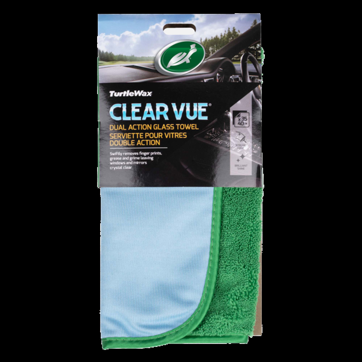 TURTLE WAX Clear vue, Double-sided window cleaning cloth 35 x 40 cm