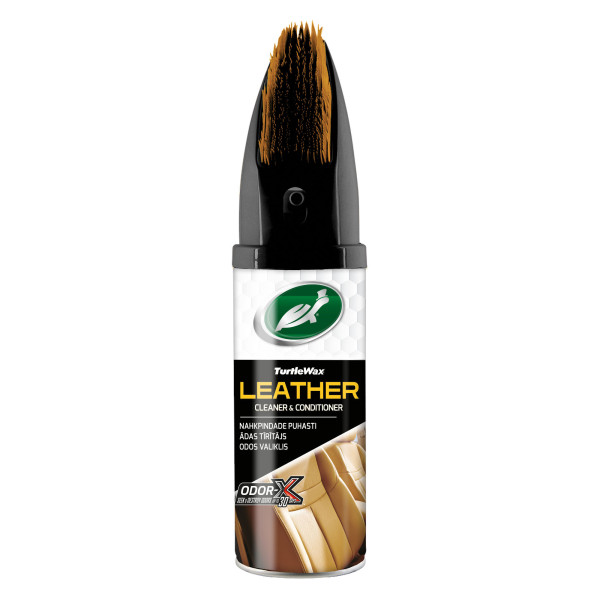 TURTLE WAX Power Out Leather cleaner&conditioner with Odor-X, leather cleaner-conditioner with odor blocking technology, 400 ml