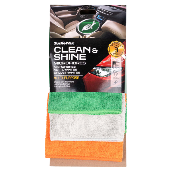 TURTLE WAX Clean and shine, Universal microfiber cloths, 3 pcs, 40 x 40 cm