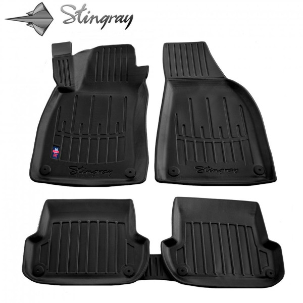 Rubber 3D mats AUDI A4 B6 2001-2004, 5 pcs / black / 5030015 / higher edges