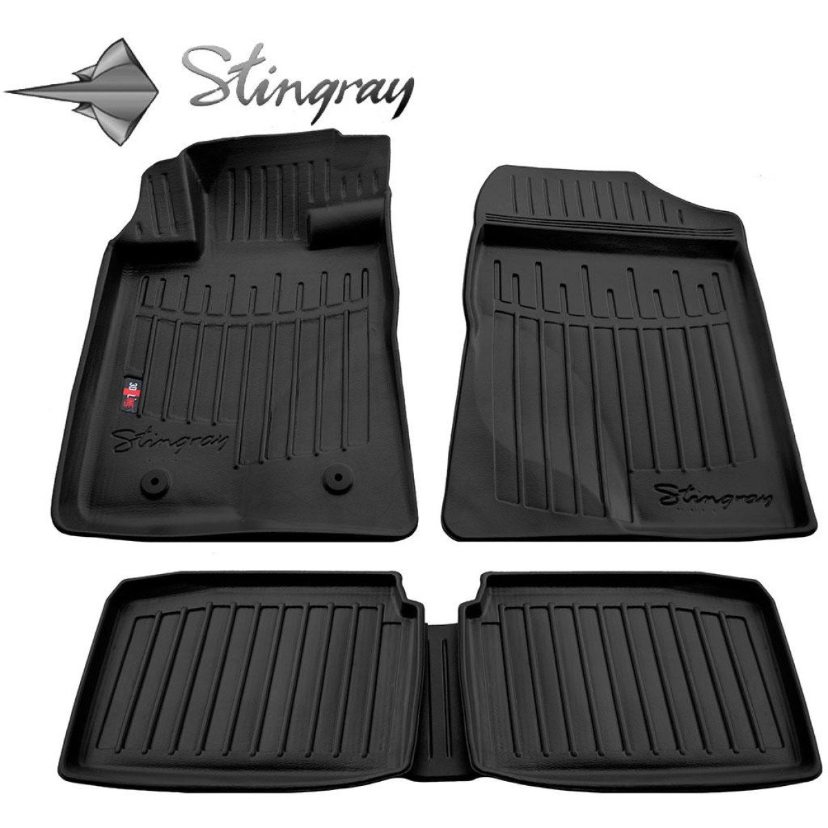 edges / pcs / TOYOTA higher / mats Avensis T25 2003-2009, 5 black 3D Rubber 5022035