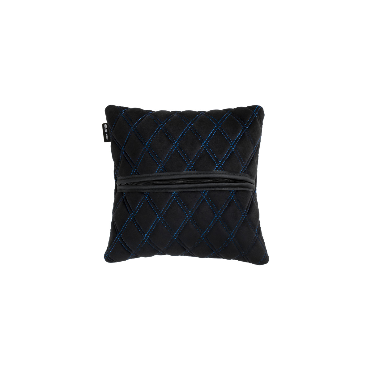 EVAtech Car Pillow 30x30 cm - black / blue stitches EVAtech Car Pillow 30x30 cm - black / blue stitches