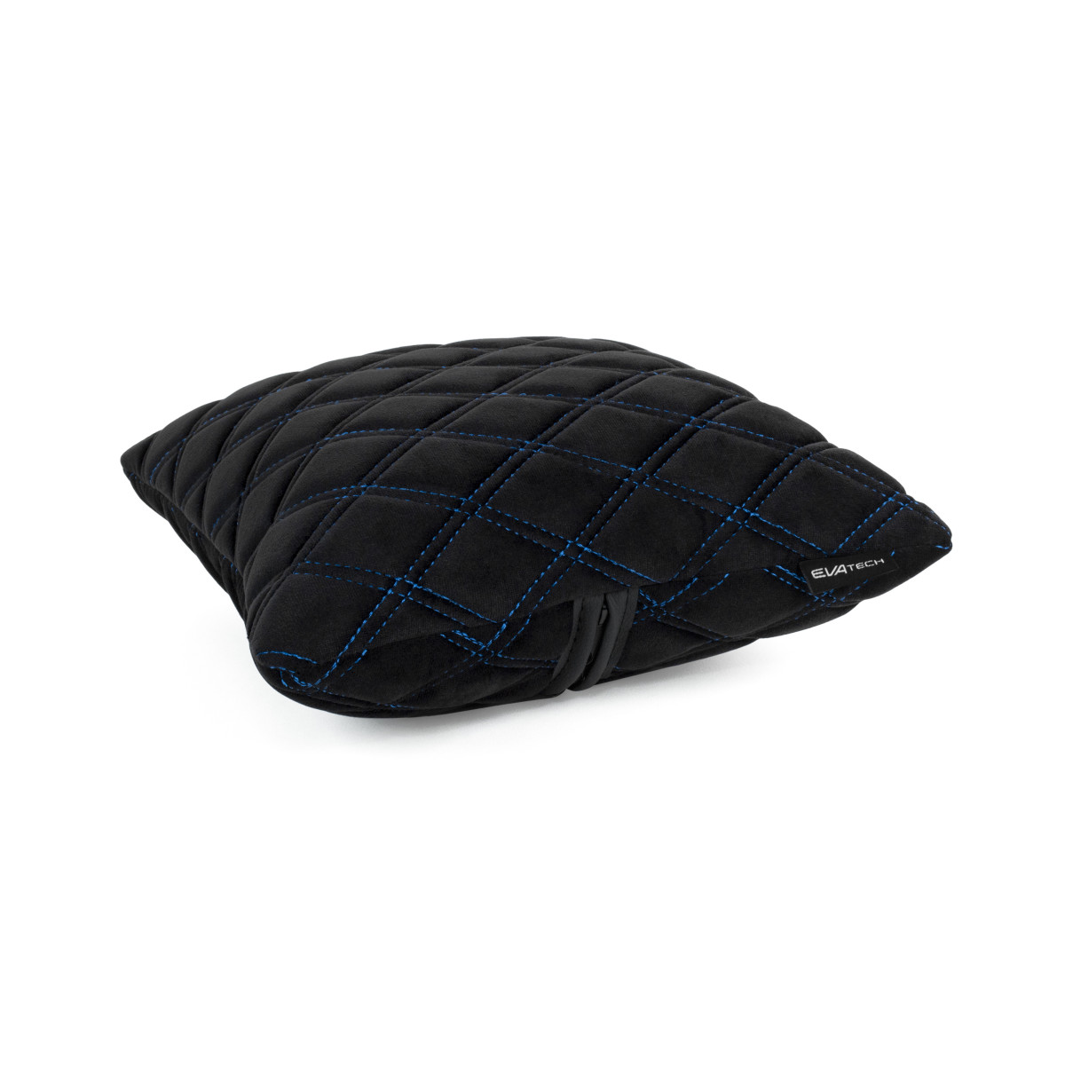 EVAtech Car Pillow 30x30 cm - black / blue stitches EVAtech Car Pillow 30x30 cm - black / blue stitches