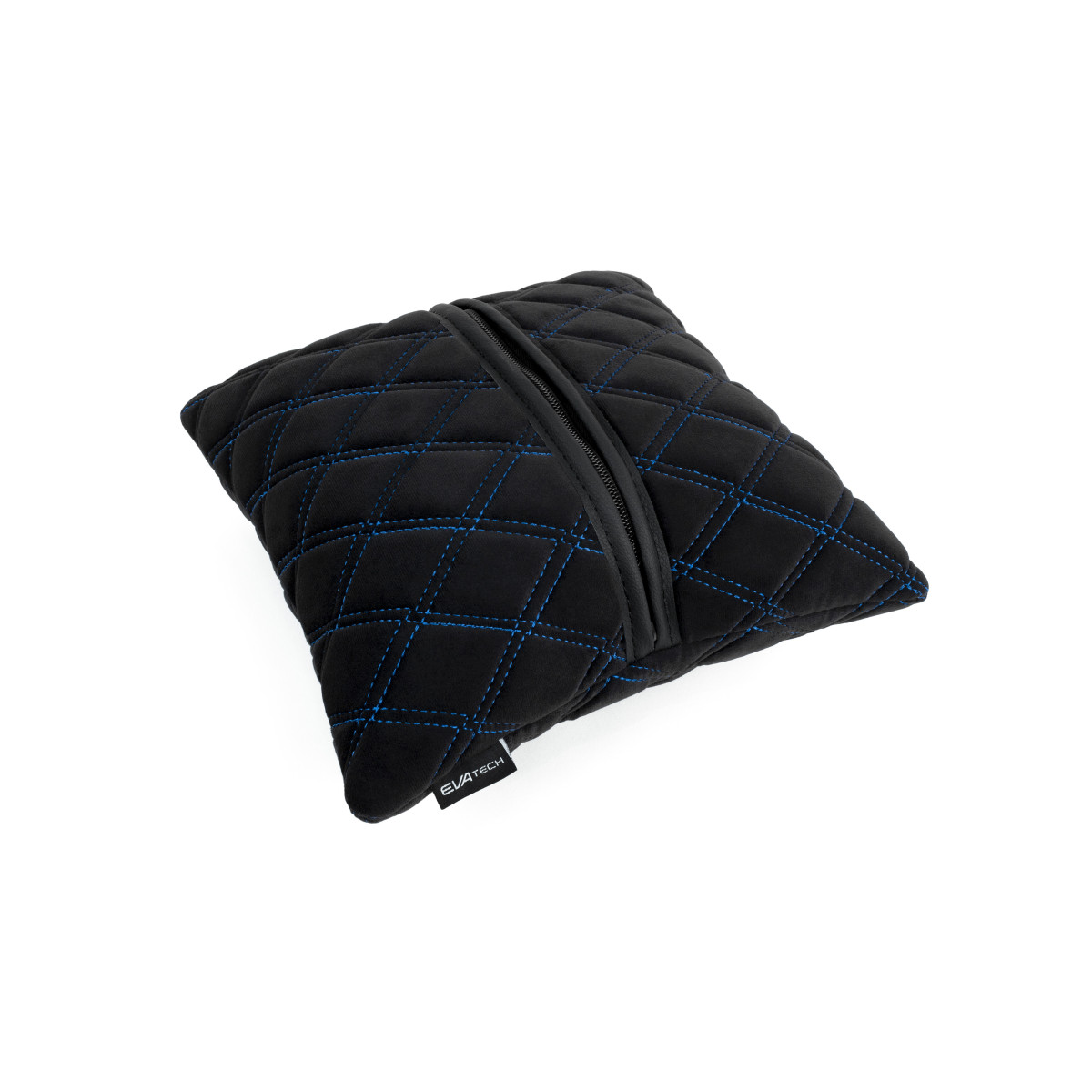 EVAtech Car Pillow 30x30 cm - black / blue stitches EVAtech Car Pillow 30x30 cm - black / blue stitches