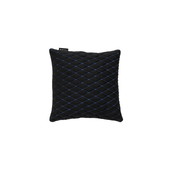 EVAtech Car Pillow 30x30 cm - black / blue stitches