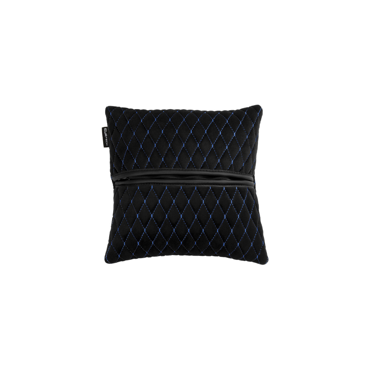 EVAtech Car Pillow 30x30 cm - black / blue stitches EVAtech Car Pillow 30x30 cm - black / blue stitches