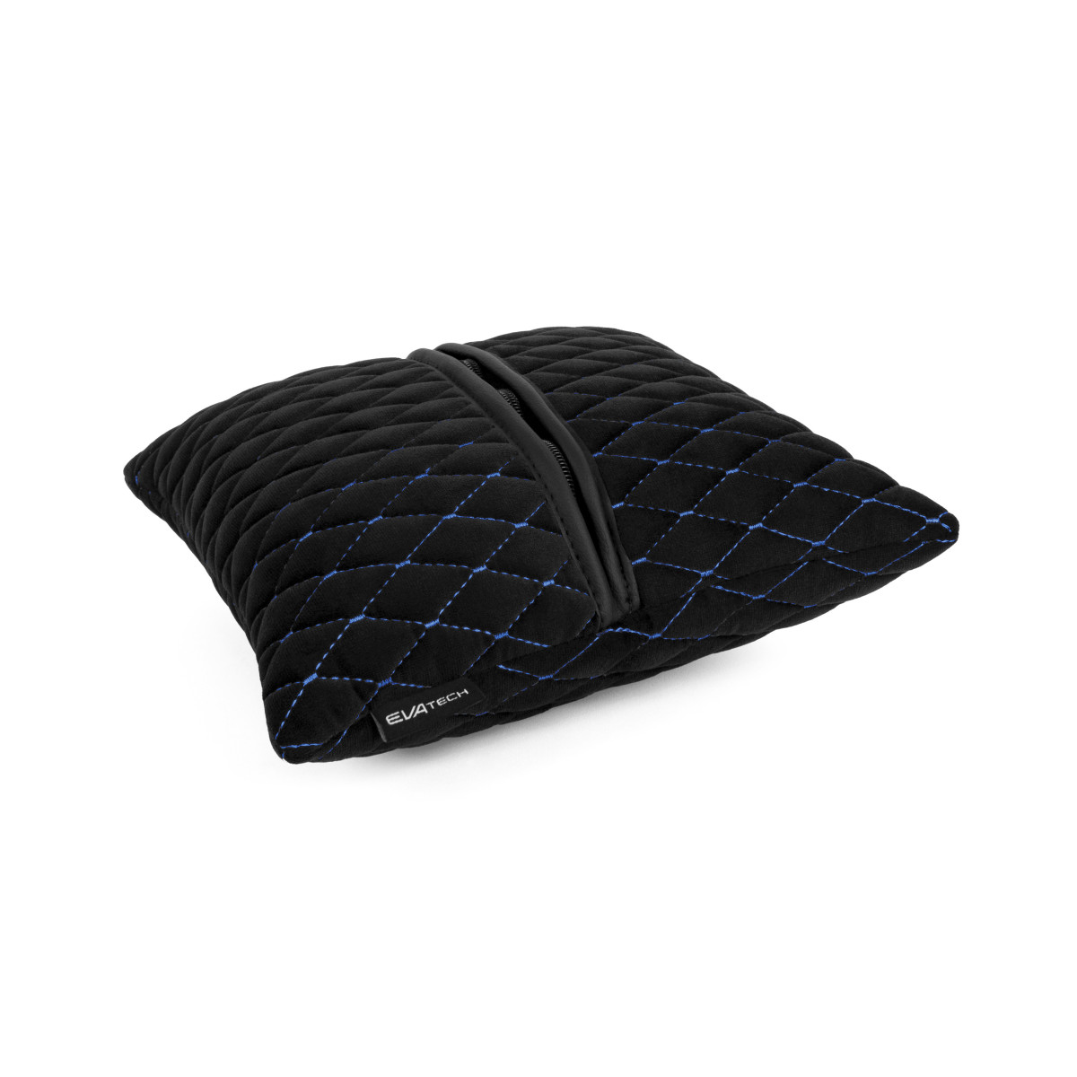 EVAtech Car Pillow 30x30 cm - black / blue stitches EVAtech Car Pillow 30x30 cm - black / blue stitches