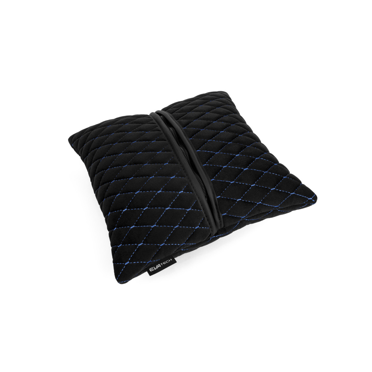 EVAtech Car Pillow 30x30 cm - black / blue stitches EVAtech Car Pillow 30x30 cm - black / blue stitches