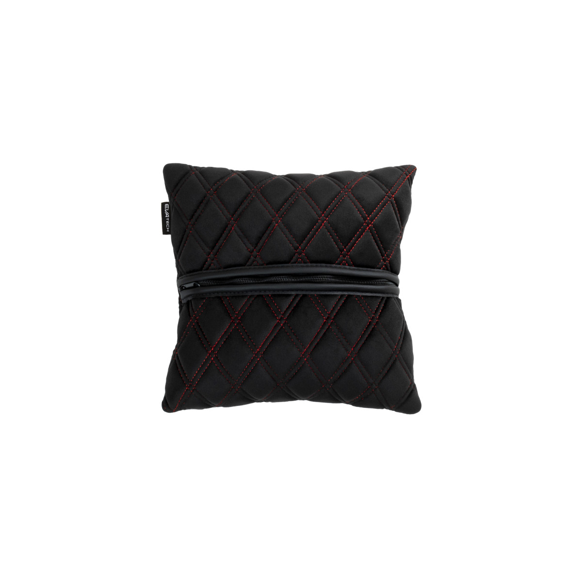 EVAtech Car Pillow 30x30 cm - black / red stitches EVAtech Car Pillow 30x30 cm - black / red stitches
