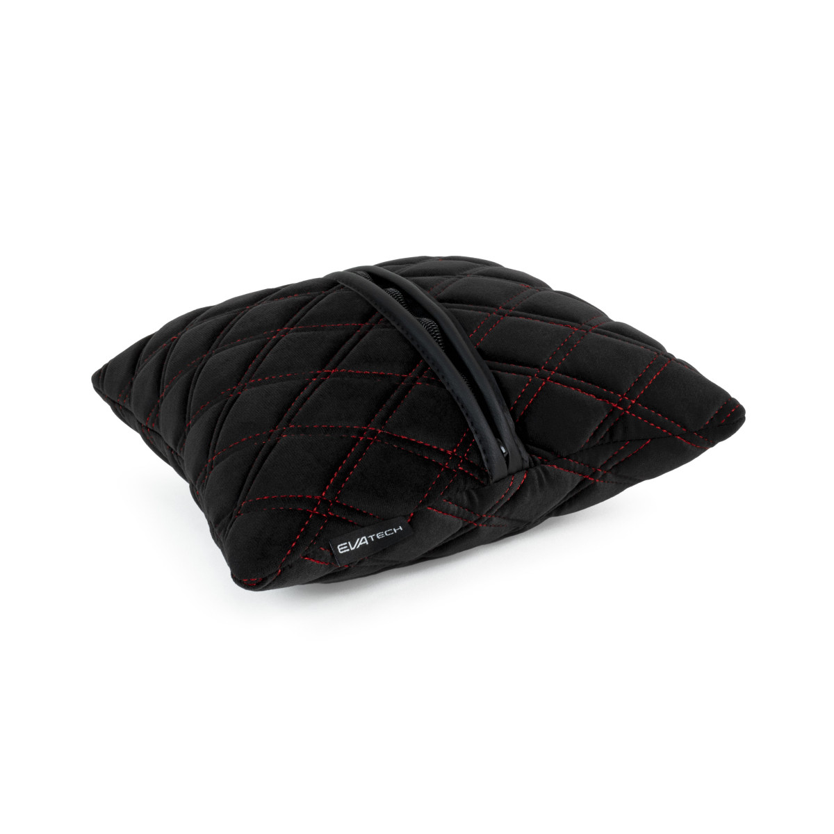 EVAtech Car Pillow 30x30 cm - black / red stitches EVAtech Car Pillow 30x30 cm - black / red stitches