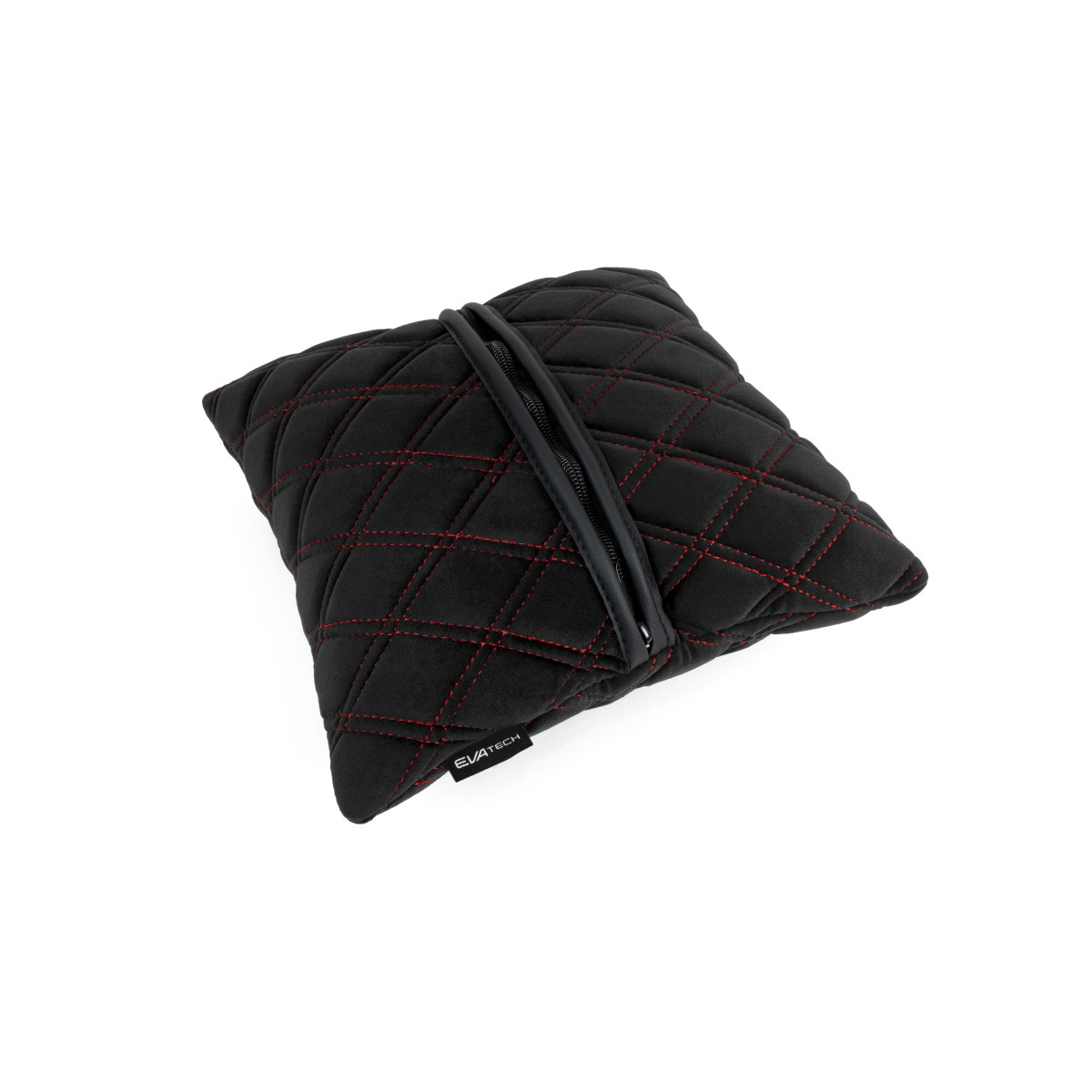 EVAtech Car Pillow 30x30 cm - black / red stitches EVAtech Car Pillow 30x30 cm - black / red stitches