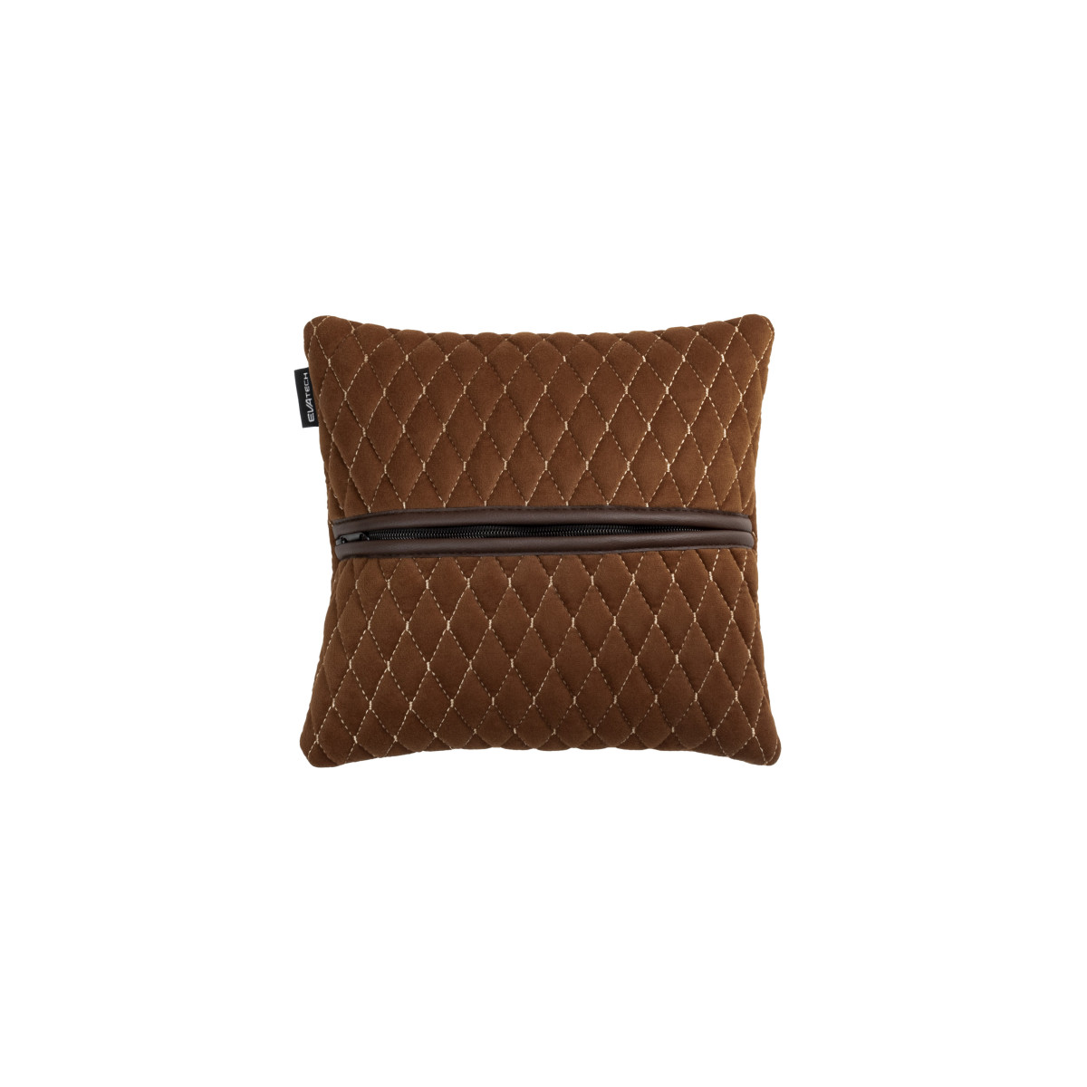 EVAtech Car Pillow 30x30 cm - brown / brown stitches EVAtech Car Pillow 30x30 cm - brown / brown stitches