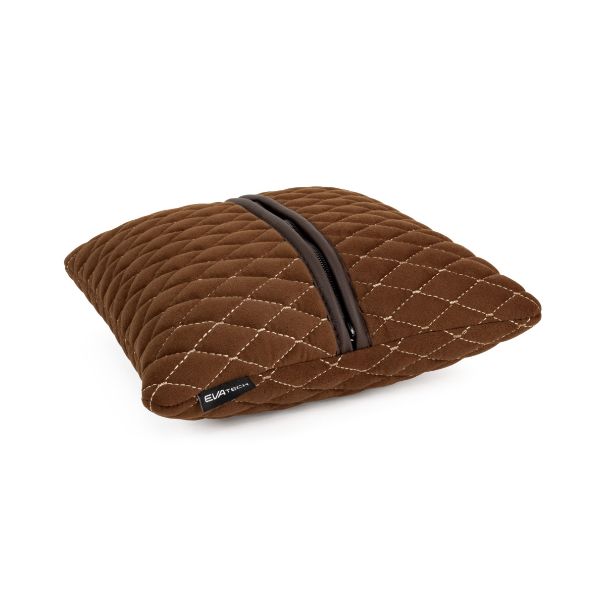 EVAtech Car Pillow 30x30 cm - brown / brown stitches EVAtech Car Pillow 30x30 cm - brown / brown stitches