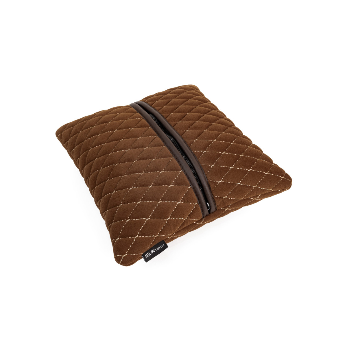 EVAtech Car Pillow 30x30 cm - brown / brown stitches EVAtech Car Pillow 30x30 cm - brown / brown stitches