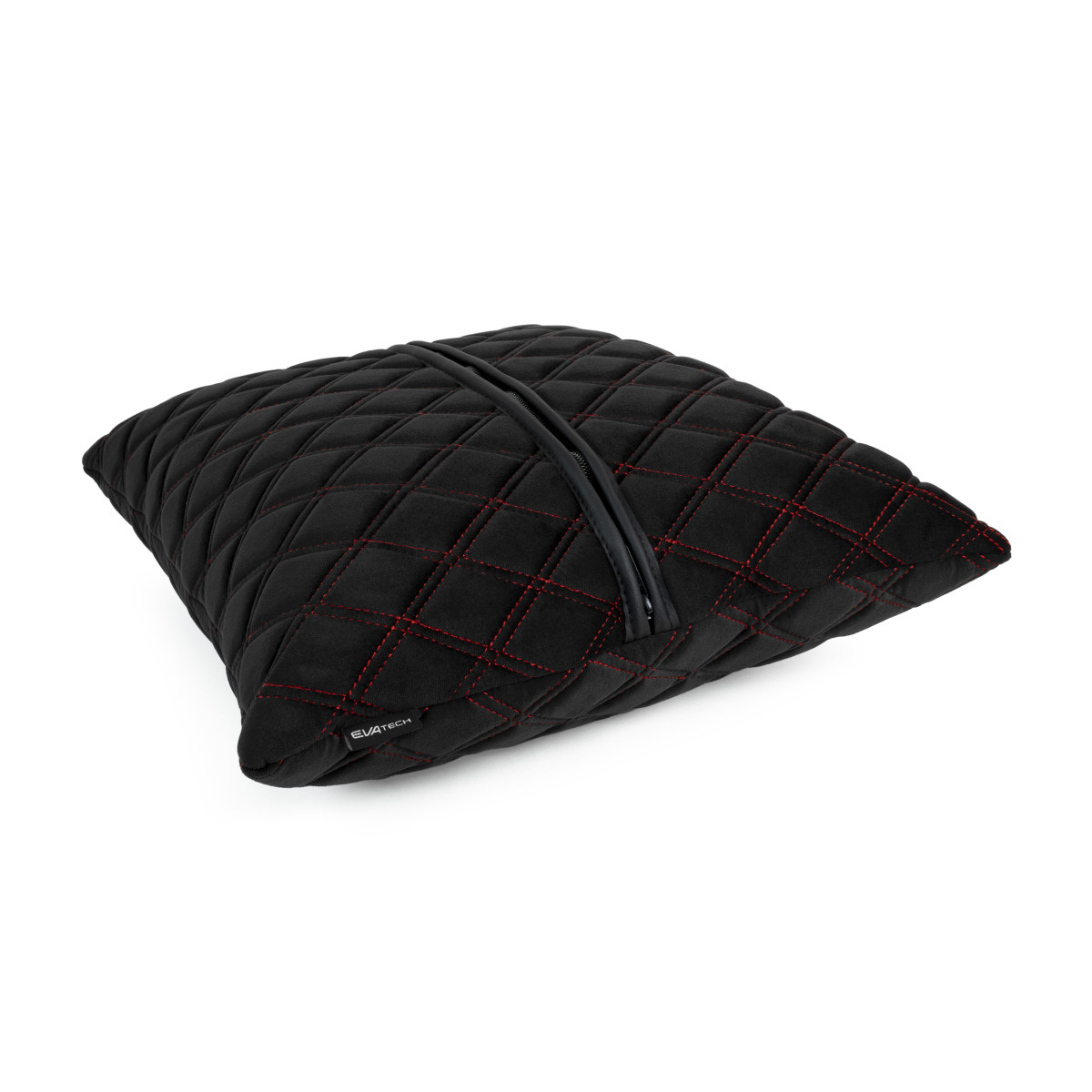 EVAtech Car Pillow 40x40 cm - black / red stitches EVAtech Car Pillow 40x40 cm - black / red stitches