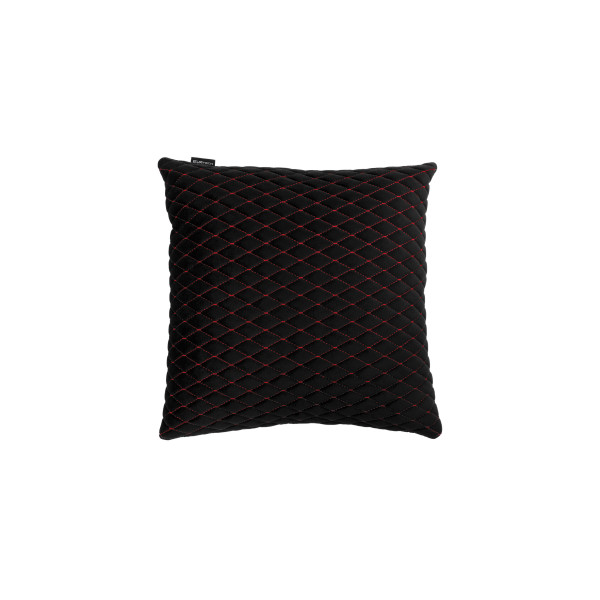 EVAtech Car Pillow 40x40 cm - black / red stitches