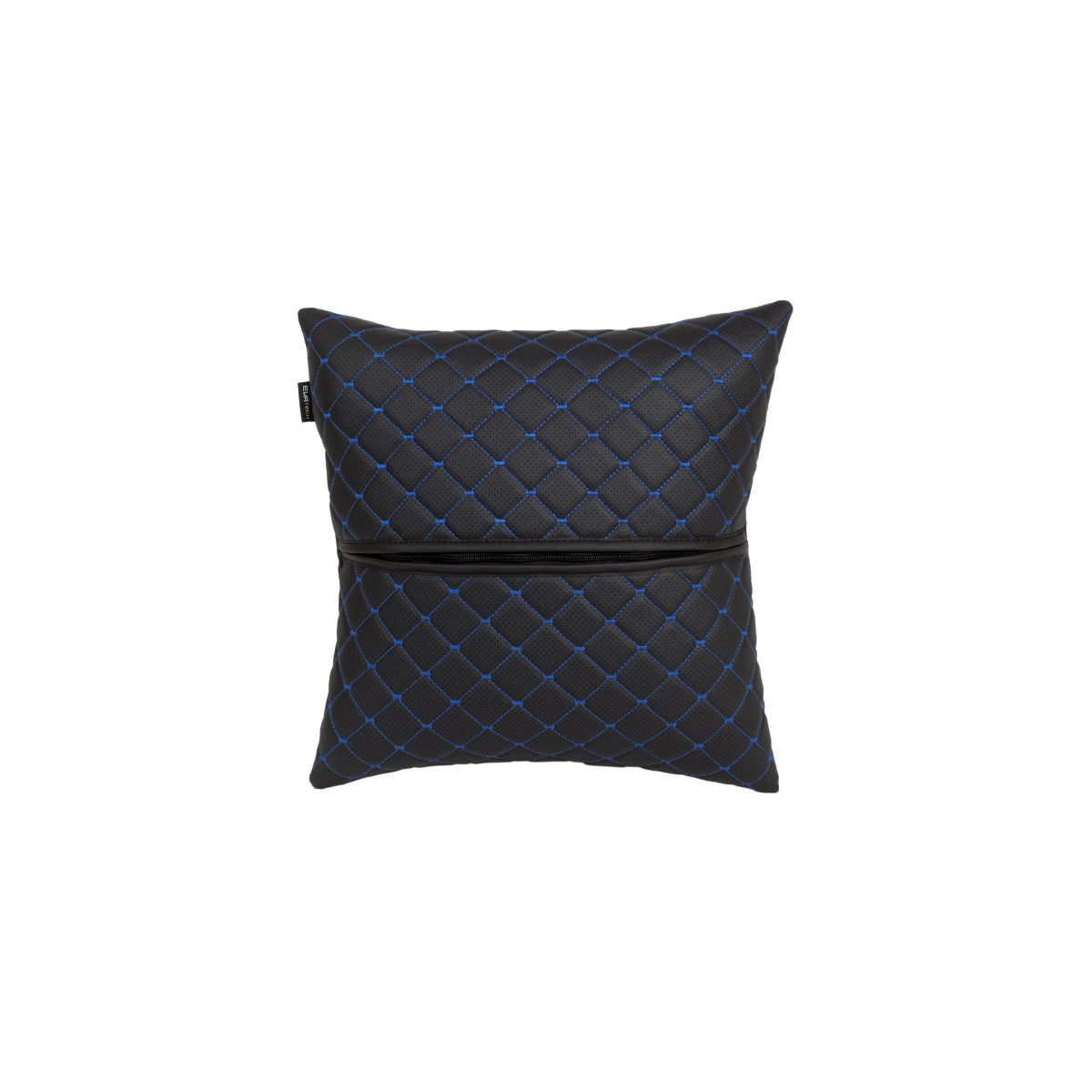 EVAtech ECO Car Pillow 40x40 cm - black / blue stitches EVAtech ECO Car Pillow 40x40 cm - black / blue stitches