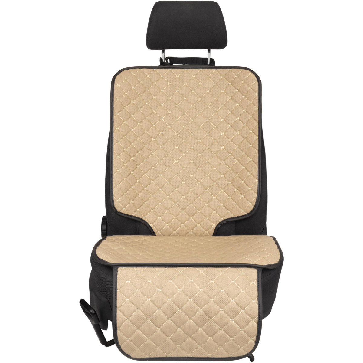 EVAtech ECO Car Seat Protector for Child Car Seats - beige / black edges / beige stitches EVAtech ECO Car Seat Protector for Child Car Seats - beige / black edges / beige stitches