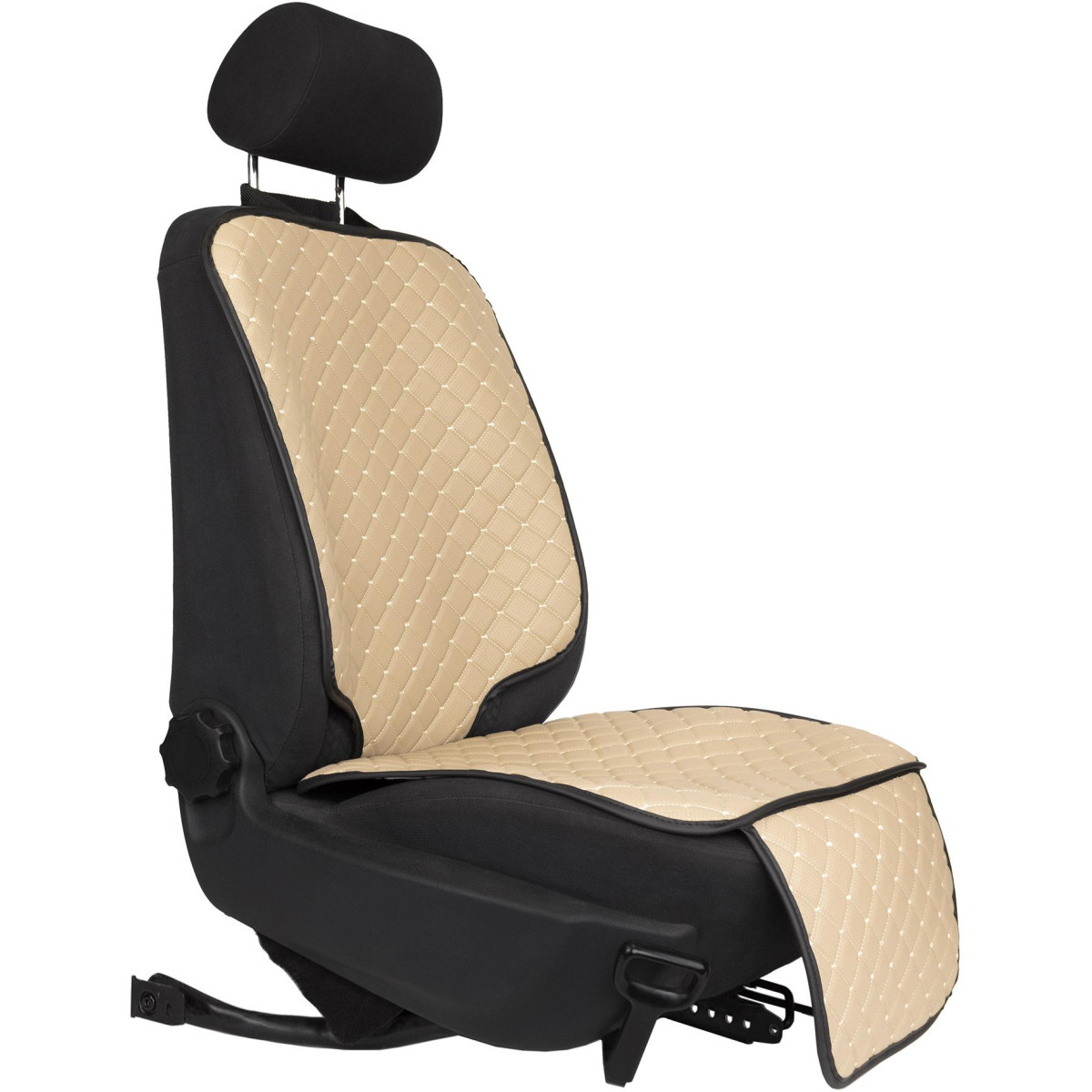 EVAtech ECO Car Seat Protector for Child Car Seats - beige / black edges / beige stitches EVAtech ECO Car Seat Protector for Child Car Seats - beige / black edges / beige stitches
