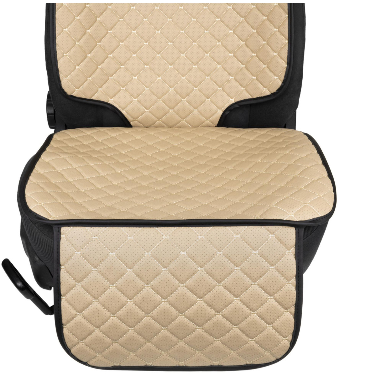 EVAtech ECO Car Seat Protector for Child Car Seats - beige / black edges / beige stitches EVAtech ECO Car Seat Protector for Child Car Seats - beige / black edges / beige stitches