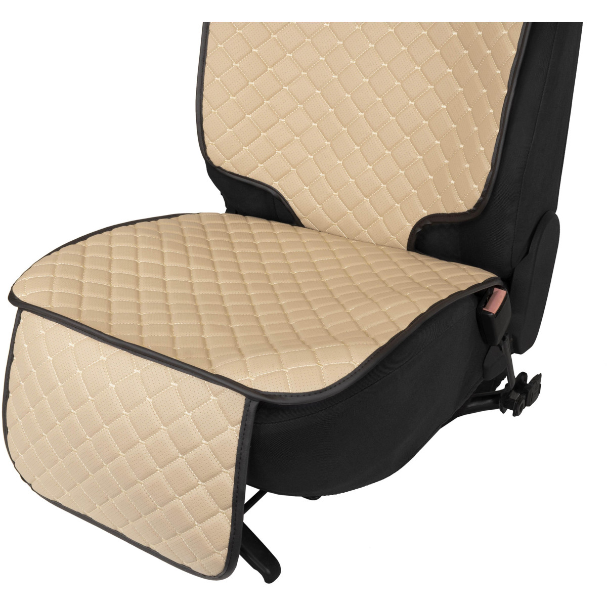 EVAtech ECO Car Seat Protector for Child Car Seats - beige / black edges / beige stitches EVAtech ECO Car Seat Protector for Child Car Seats - beige / black edges / beige stitches