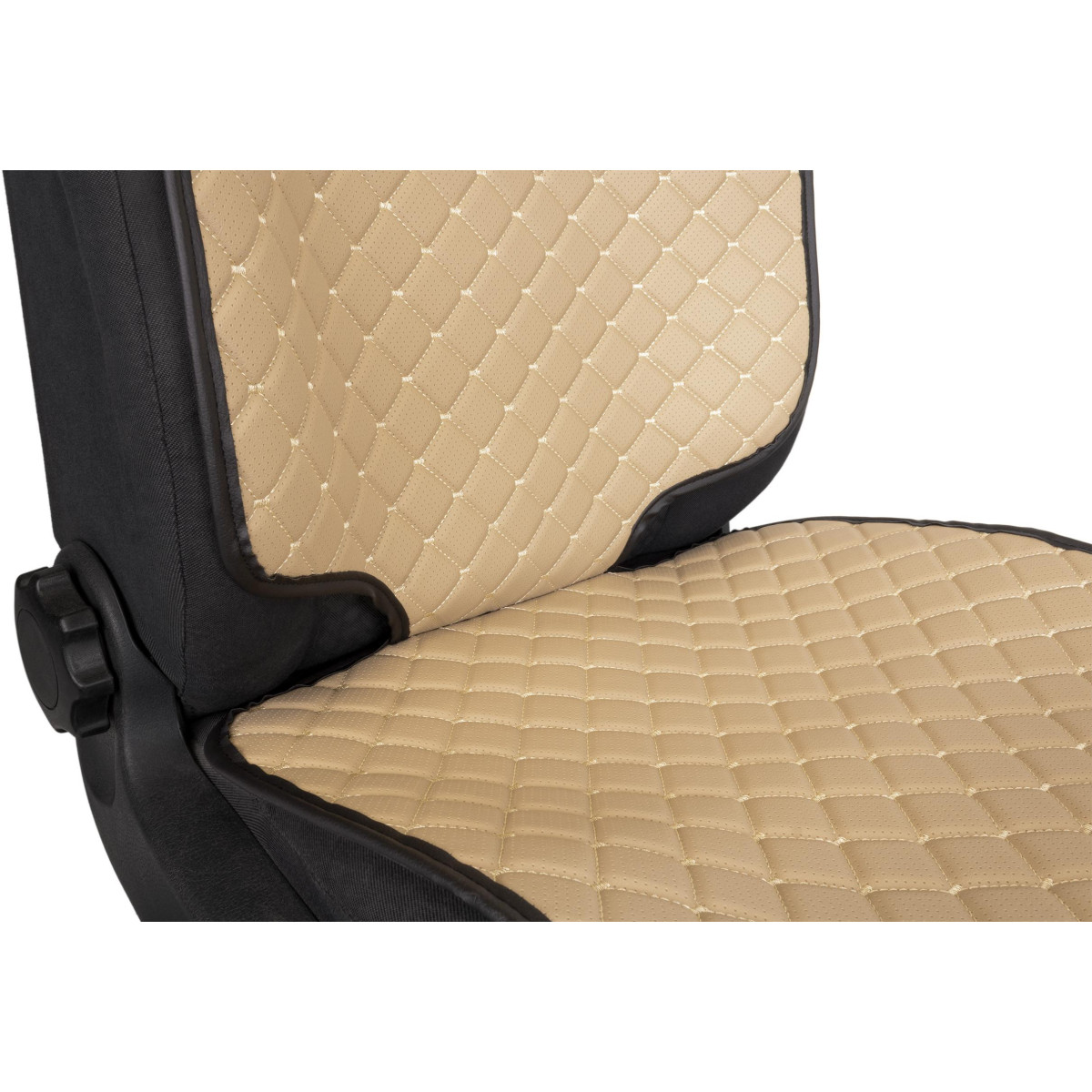 EVAtech ECO Car Seat Protector for Child Car Seats - beige / black edges / beige stitches EVAtech ECO Car Seat Protector for Child Car Seats - beige / black edges / beige stitches