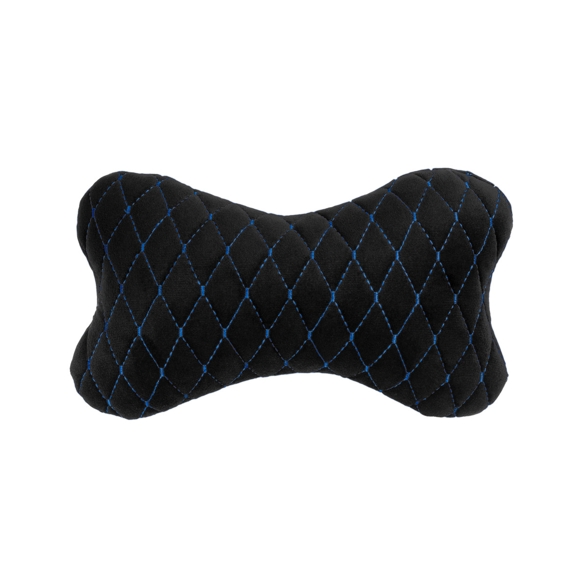 EVAtech Car Headrest Pillow 27x16 cm - black / blue stitches EVAtech Car Headrest Pillow 27x16 cm - black / blue stitches