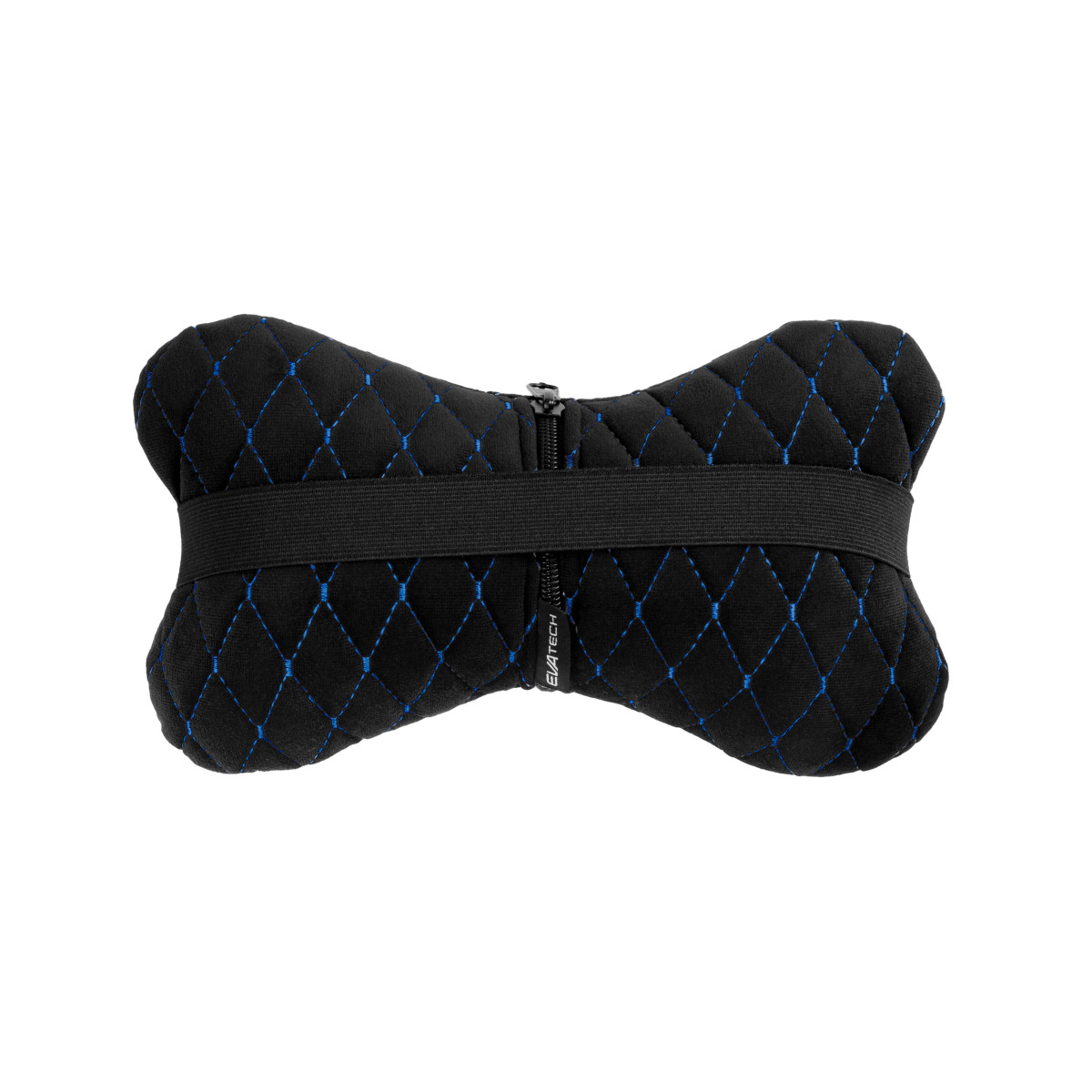EVAtech Car Headrest Pillow 27x16 cm - black / blue stitches EVAtech Car Headrest Pillow 27x16 cm - black / blue stitches