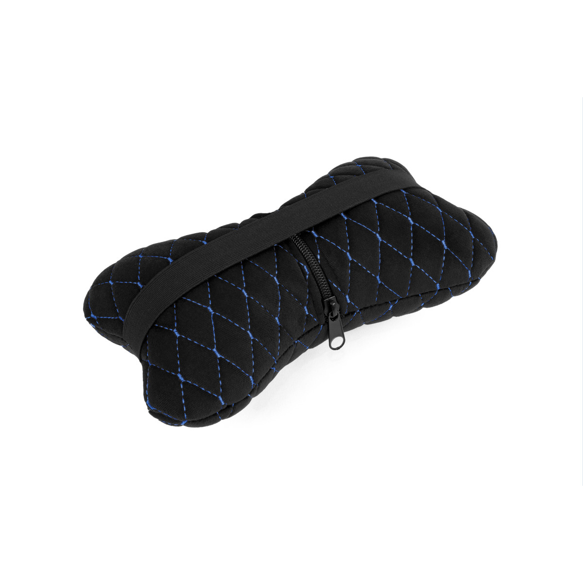 EVAtech Car Headrest Pillow 27x16 cm - black / blue stitches EVAtech Car Headrest Pillow 27x16 cm - black / blue stitches